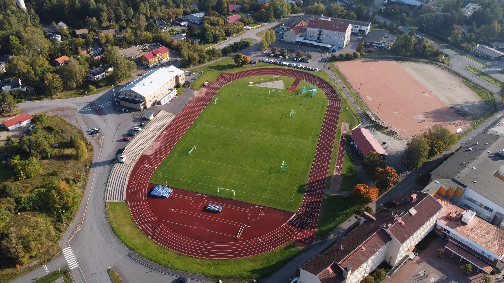 Yleisurheilukenttä yläilmoista kuvattuna